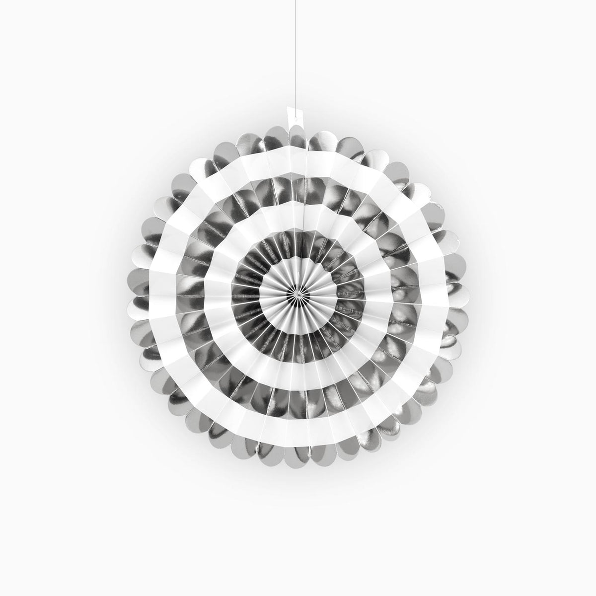 Paper fan Ø 30 cm Metallic spiral silver - elegant festive decoration ...