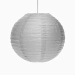 Silver big paper sphere lamp