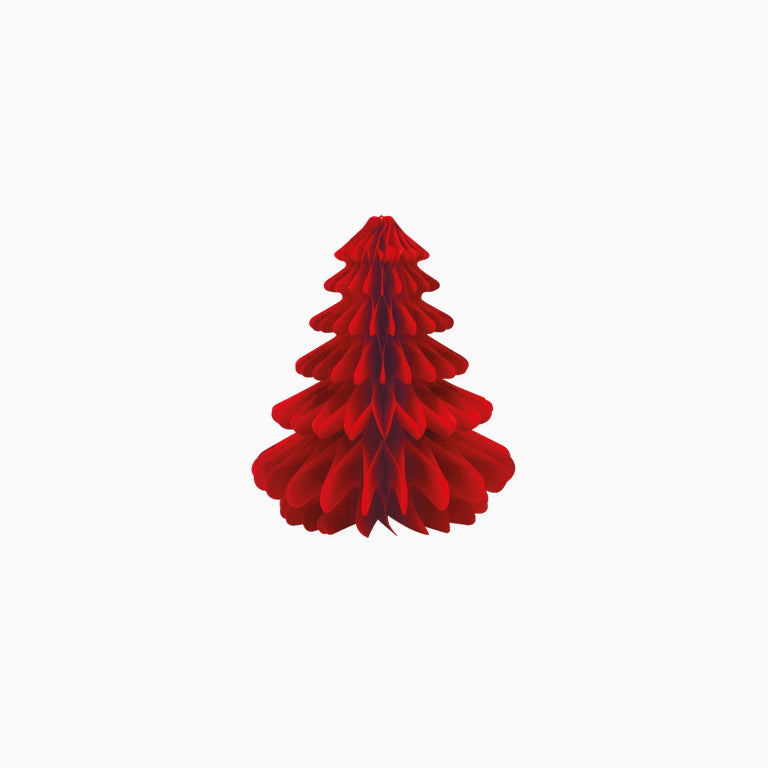 Honeycomb Árbol Navidad 20 cm Rojo