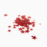 Red stars metallic confetti bags