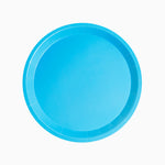 Round flat cardboard plate Ø 20.5 cm blue