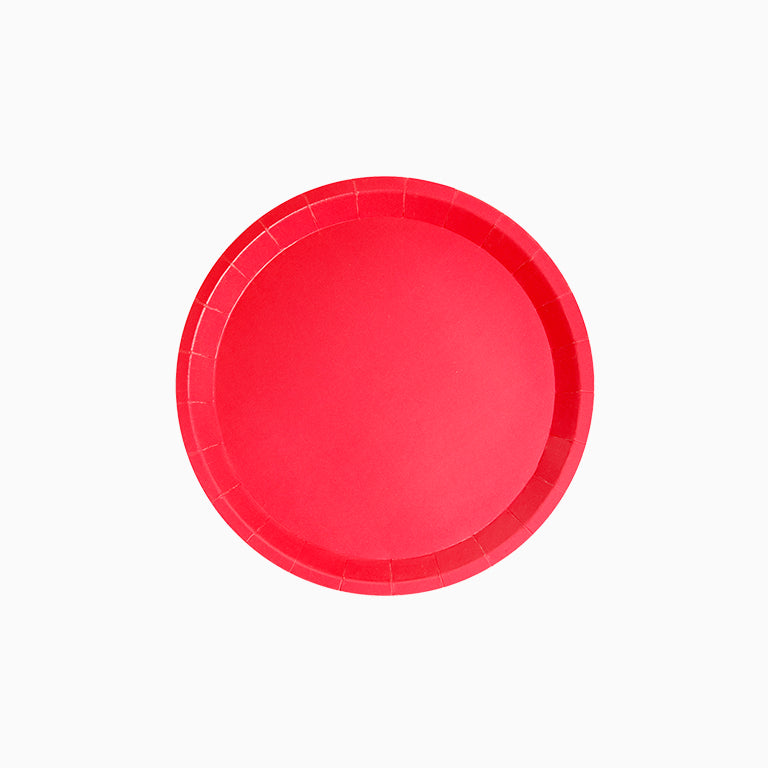 Round flat cardboard Plot Ø 17 cm red