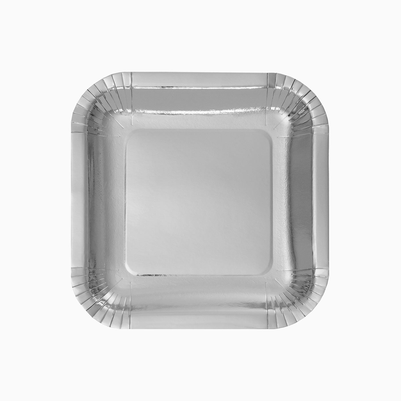Placa de caixa lisa metalizada 18 x 18 cm de prata