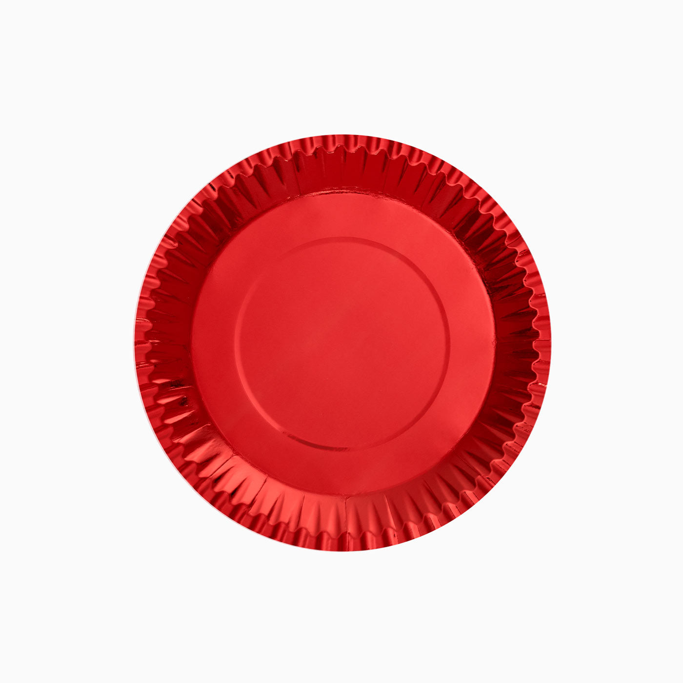 Cartone metallico piatto piatto Ø 18 cm rosso