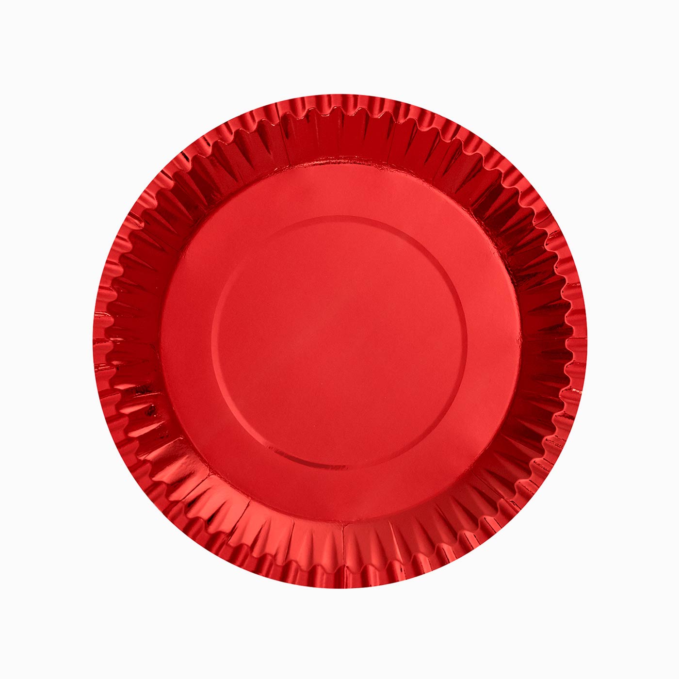 Metallized Round Croton Plate Ø 23 cm red