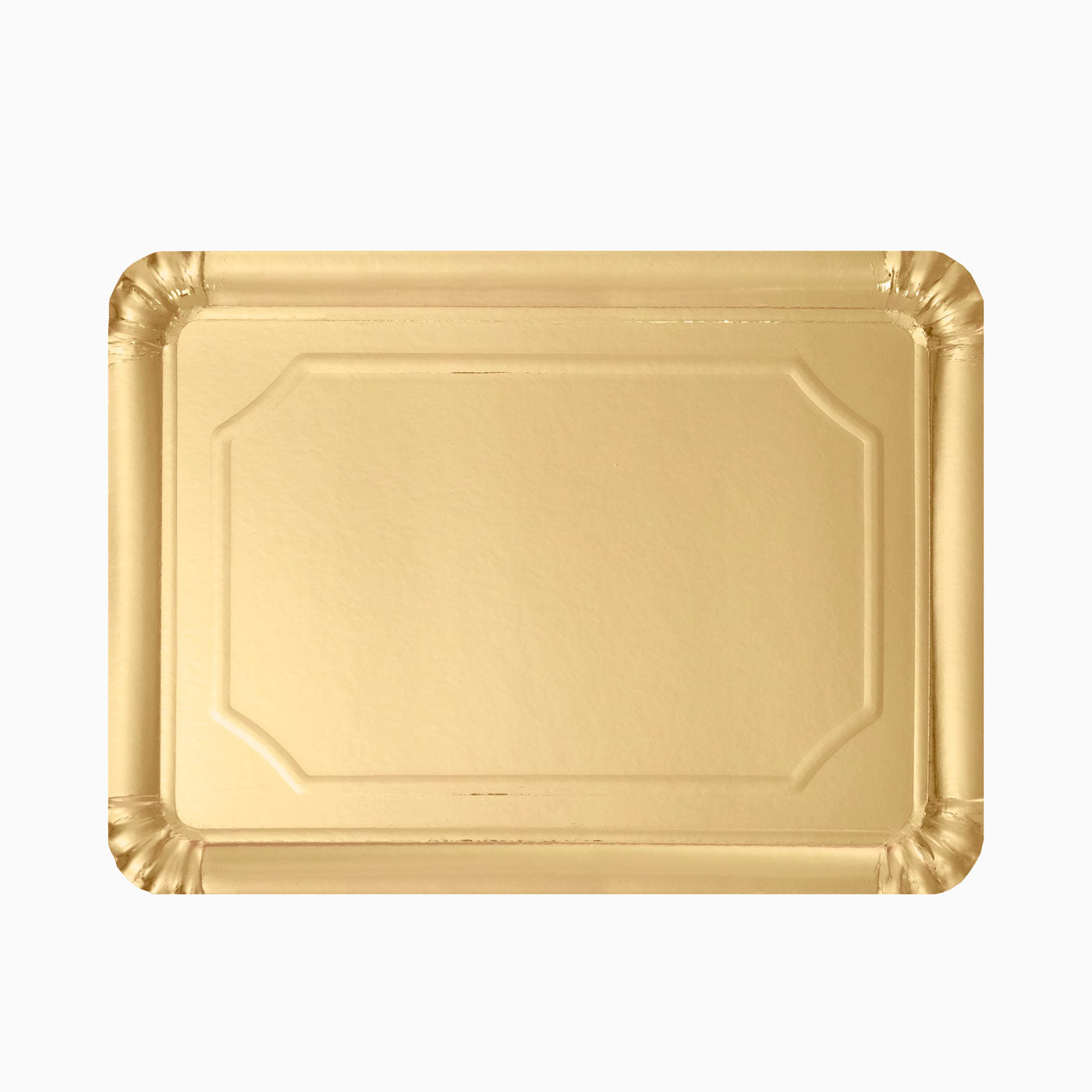 Metallische rechteckige Tablett 25 x 34 cm Gold