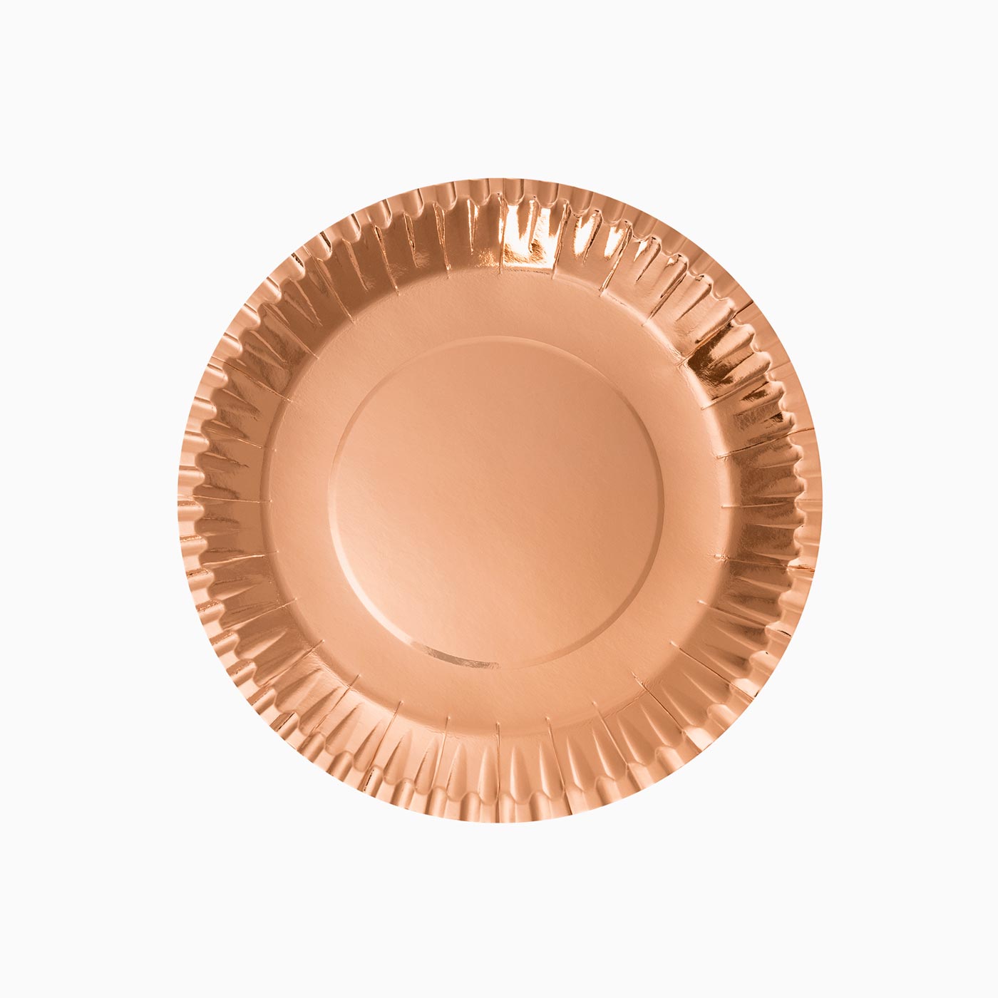 Papelão plano plana metálico Ø 18 cm de ouro rosa