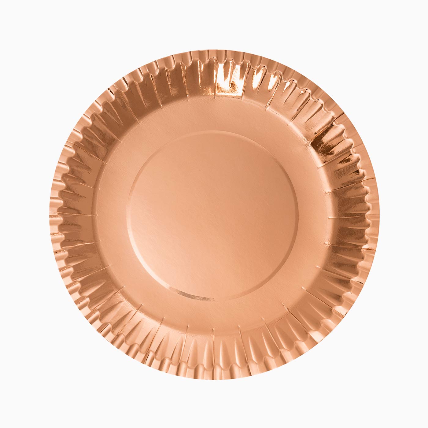 Metallized Round Croton Plate Ø 23 cm Rose gold