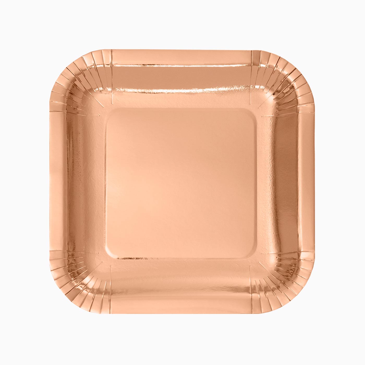 Piastra di cartone quadrata metallica 20 x 20 cm oro rosa