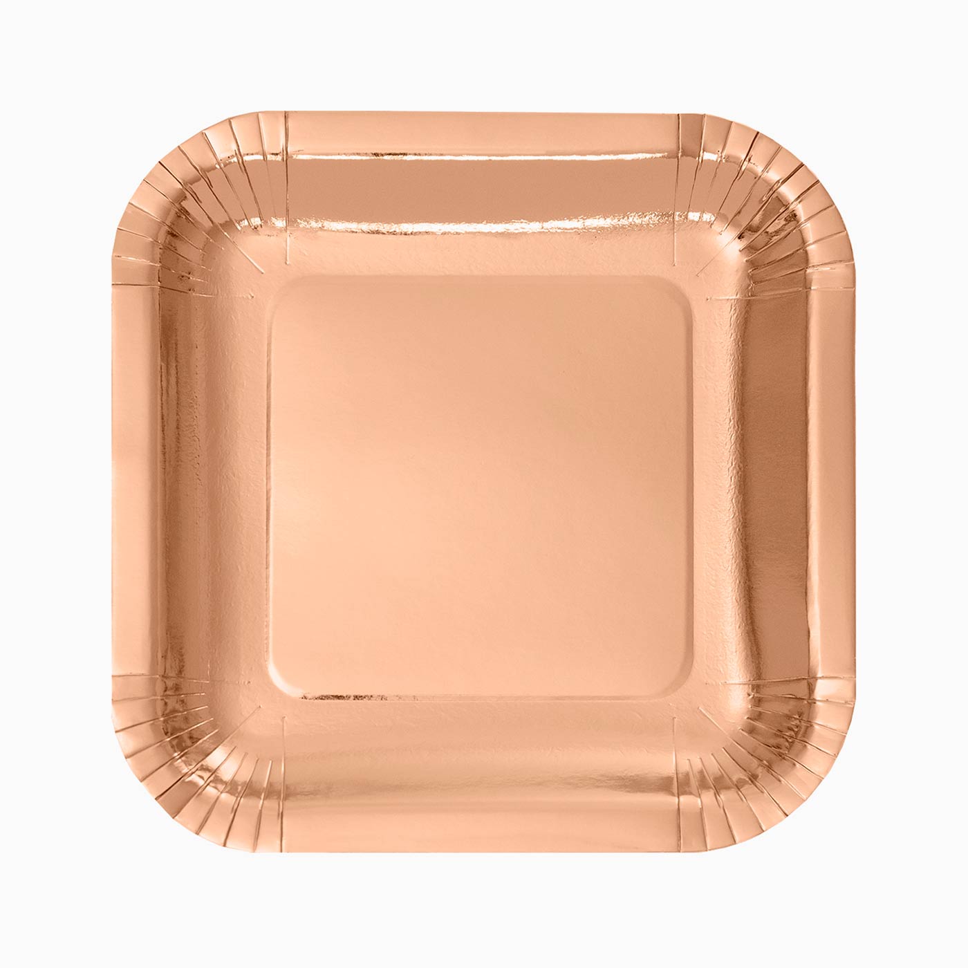 Placa de papelão quadrada metalizada 23 x 23 cm de ouro rosa