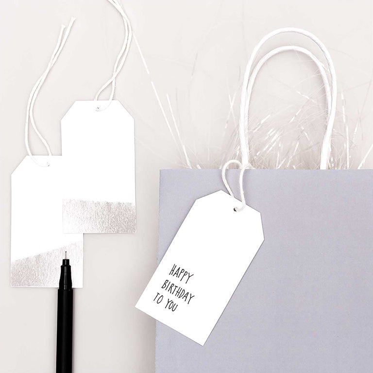 Silver gift labels