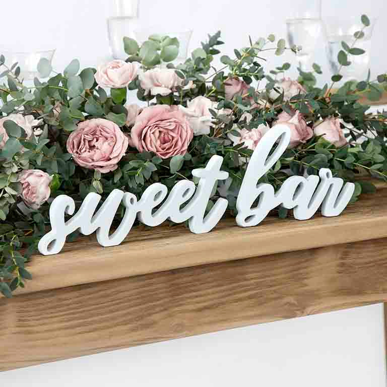 Letrero caligrafía boda 'sweet bar'