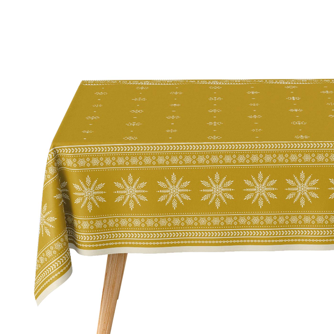 Roll Weihnachten Tischdecke Schneeflocken 1.20 x 2,50 m Gold