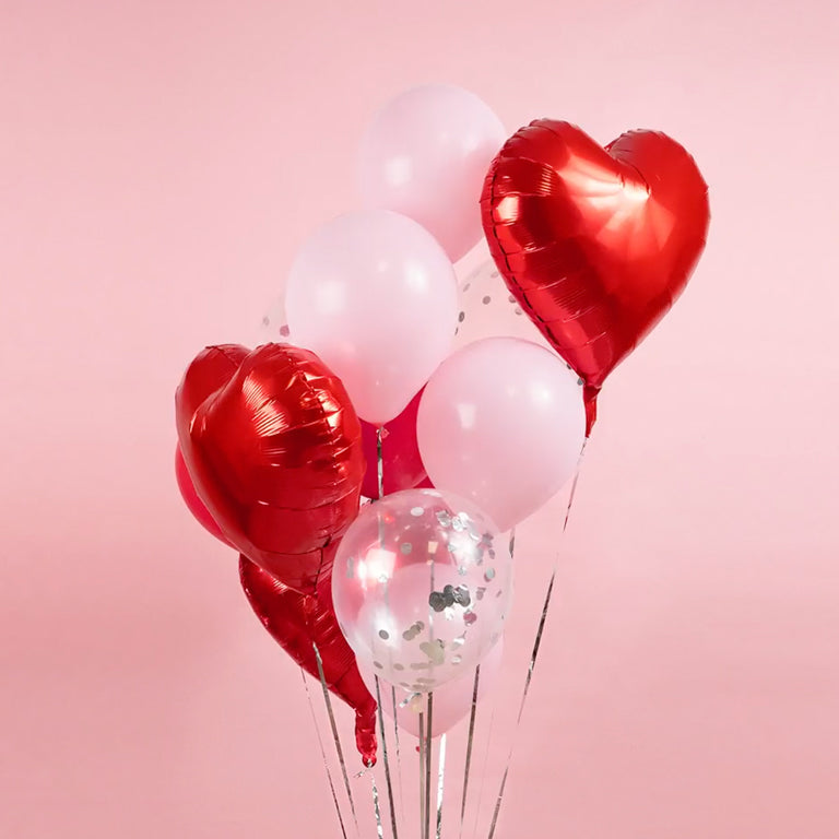 Ballon de coeur de papier d'aluminium 45 cm rouge