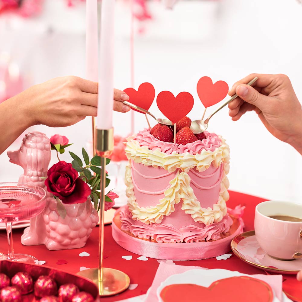 Confete de coração rosa pastel