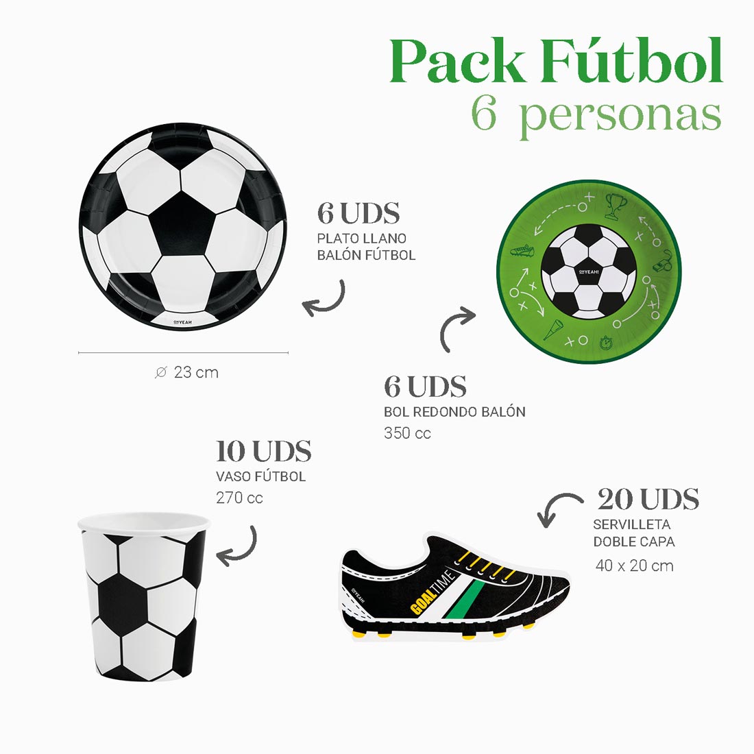 Kit Mesa Basic 6 Personas Fútbol