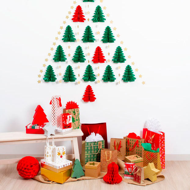 Honeycomb Árbol Navidad 20 cm Verde