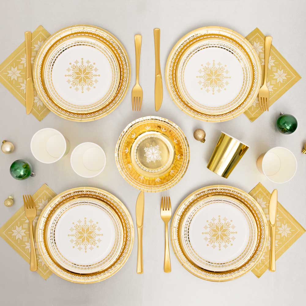Gold embroidery metallic paper napkins