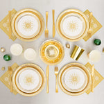 Kit de mesa premium bordado em ouro 12 pessoas