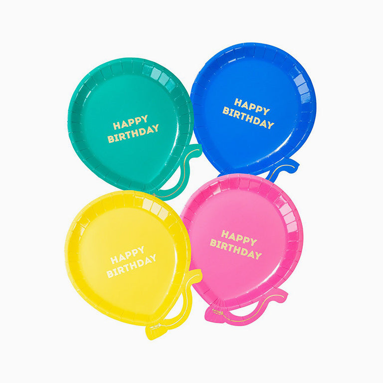 Pratos de balão "feliz aniversário"