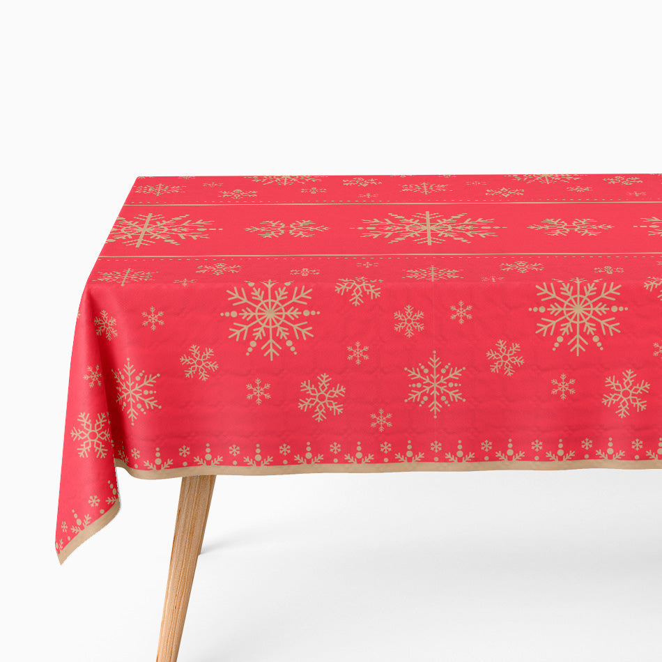 Toalha de mesa de Natal decorada 1,20 x 2,50 m vermelho