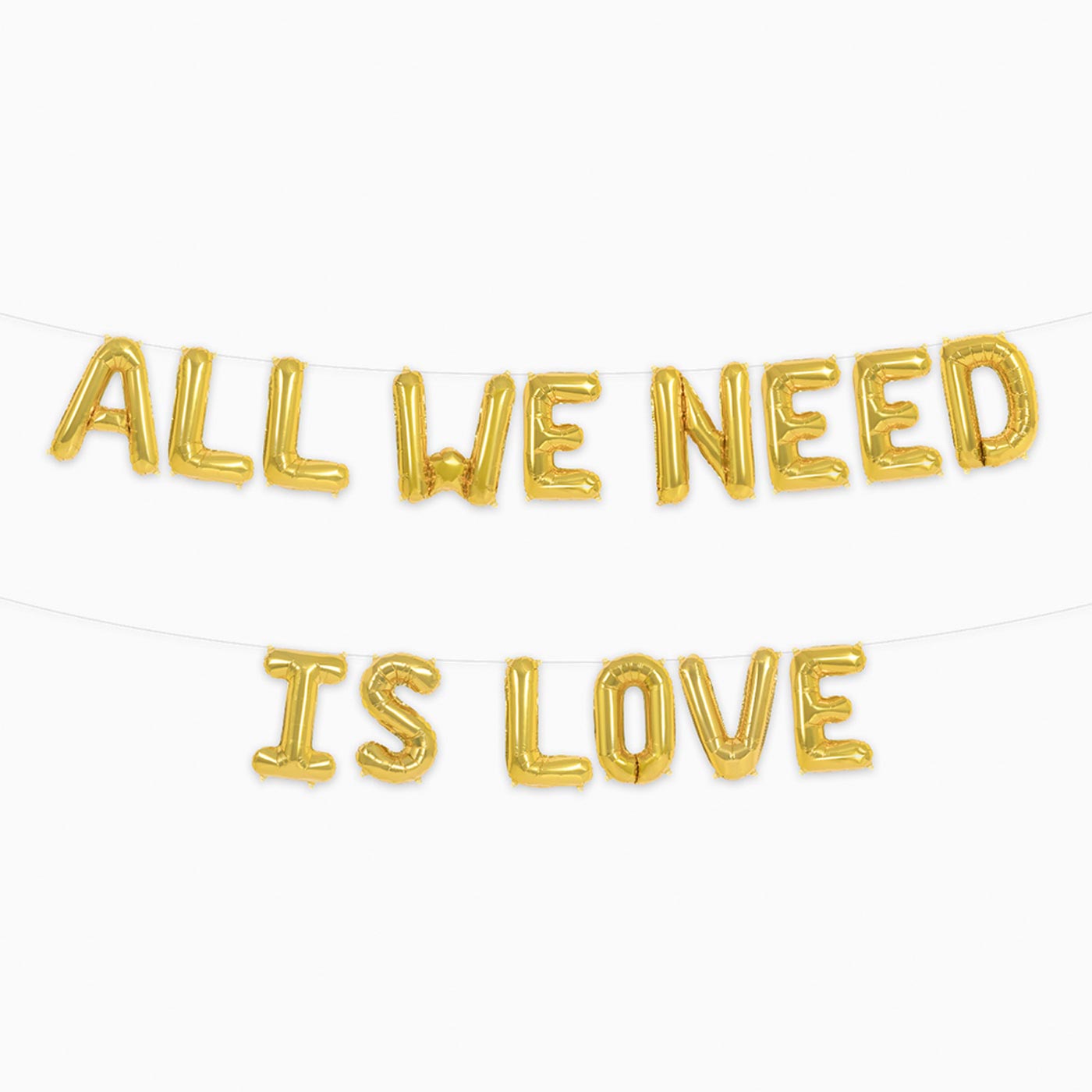 Globo Letras ALL WE NEED IS LOVE Foil Oro