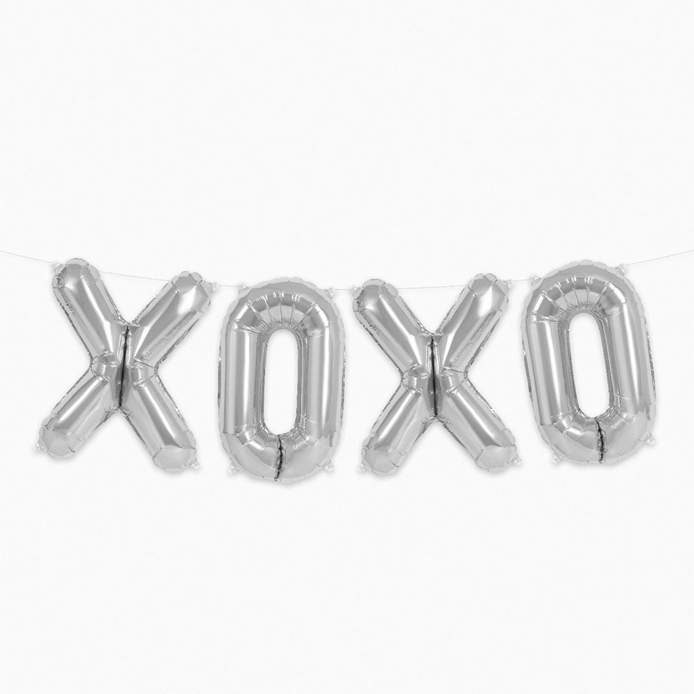 Palloncino con lettera XOXO in lamina d'argento