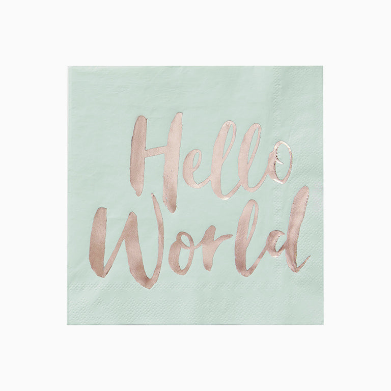 Servilletas Papel "Hello World"