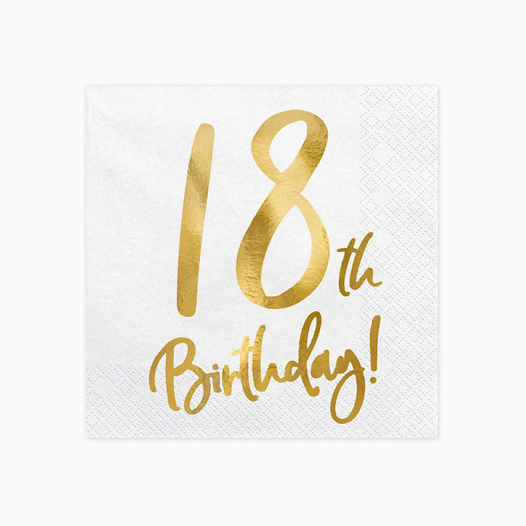 Servilletas Papel "18th Birthday"