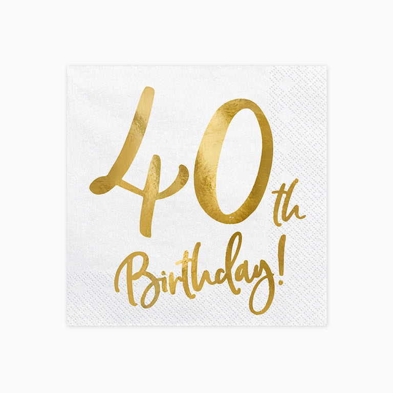 I tovaglioli di papel "40 ° compleanno"