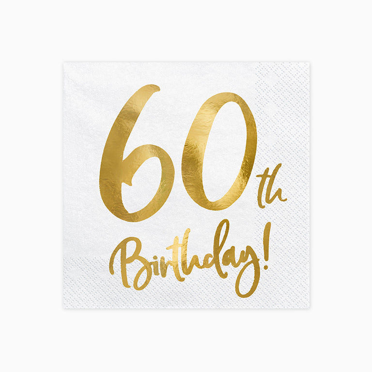 Papel "60. Geburtstag" Servietten "