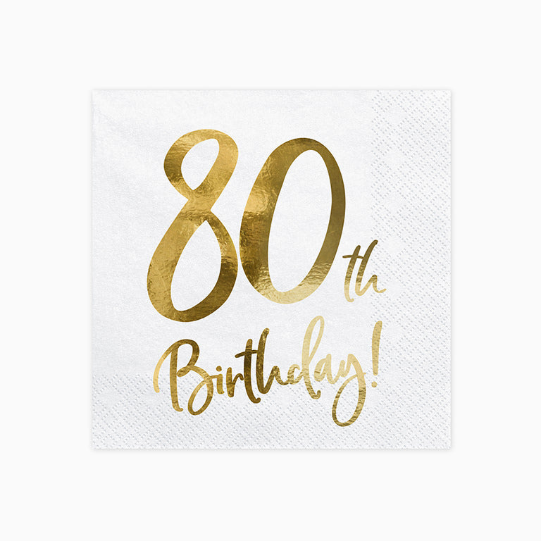 I tovaglioli di papel "80 ° compleanno"