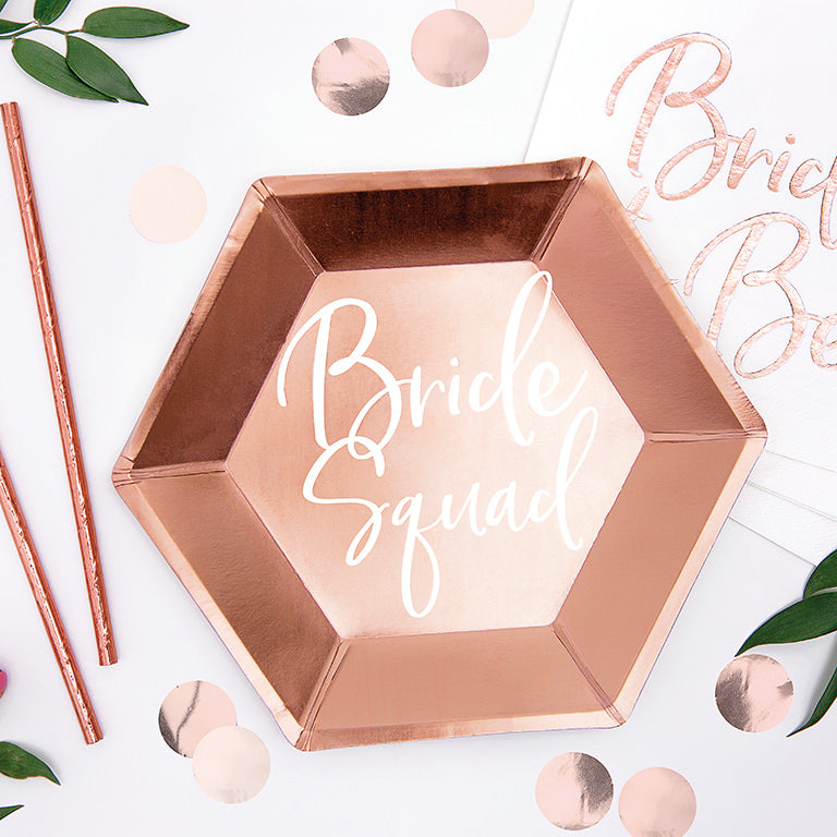 Hexagonal dishes "Bride Squad" / Pack 6 UDS